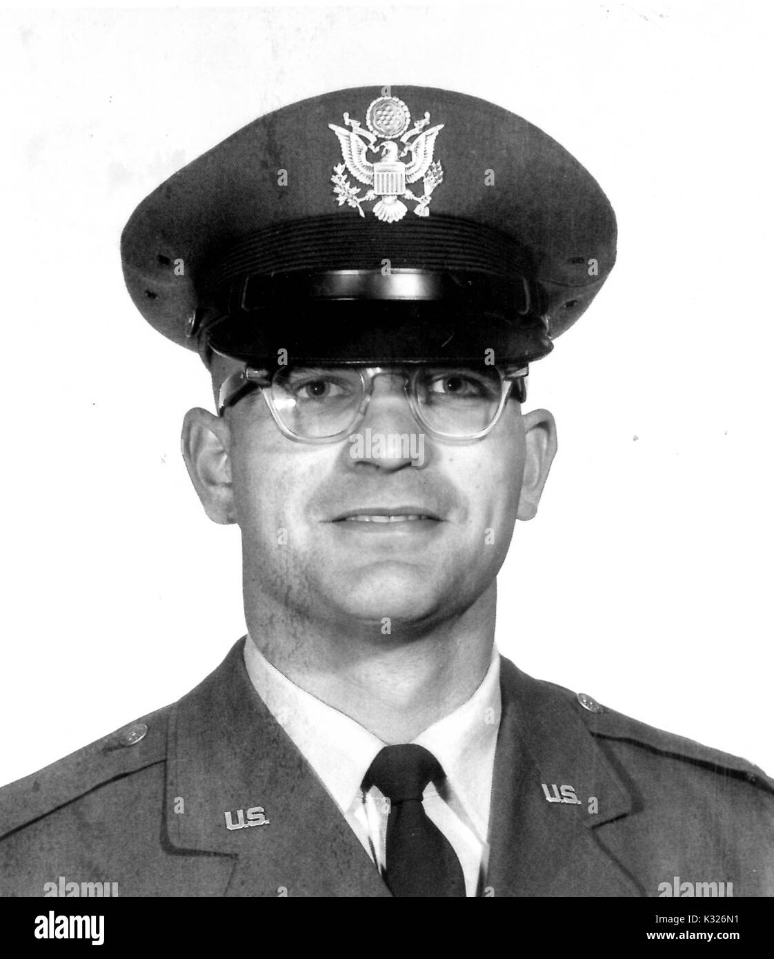 Portrait de la poitrine vers le haut d'Harold Jay Dunlap, Jr. en uniforme, 1965. Banque D'Images