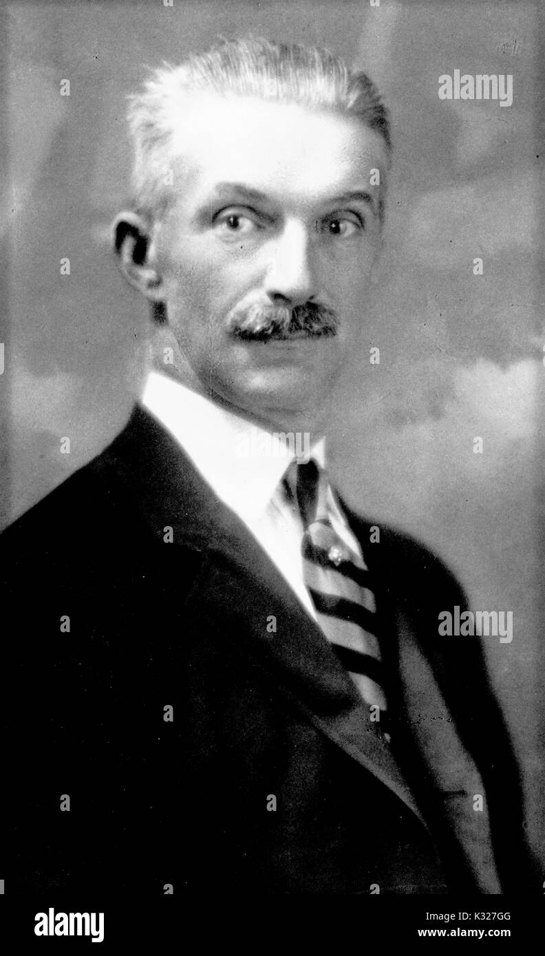 Portrait de la poitrine vers le haut de la fabrication chimiste Alfred Robert Louis Dohme, 1923. Banque D'Images