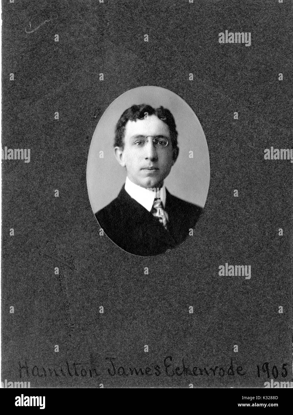 Portrait d'historien et archiviste Hamilton James Eckenrode, 1905. Banque D'Images