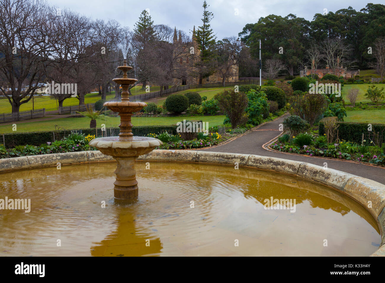 Jardins du gouvernement (c.1846) - Port Arthur - Tasmanie - Australie Banque D'Images