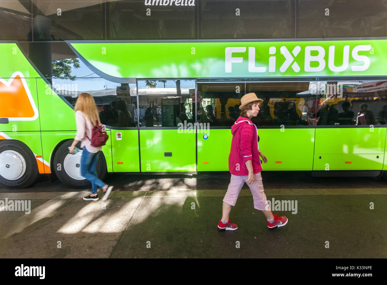 Brno, République tchèque, Flixbus autocar, Bus station Banque D'Images