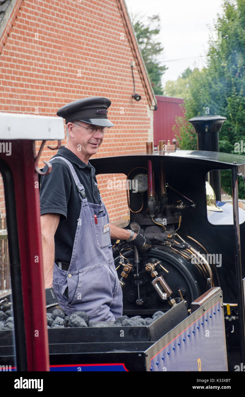 La Norfolk Royaume-uni 21 Août 2017 : train à voie étroite de conduite Banque D'Images