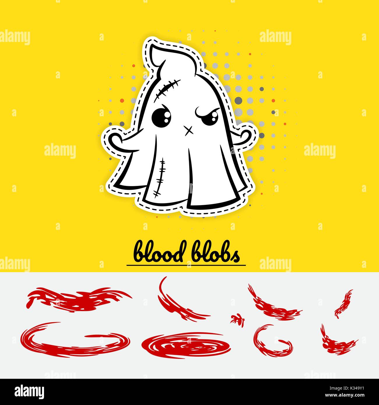 Couture mal Halloween Ghost Illustration de Vecteur