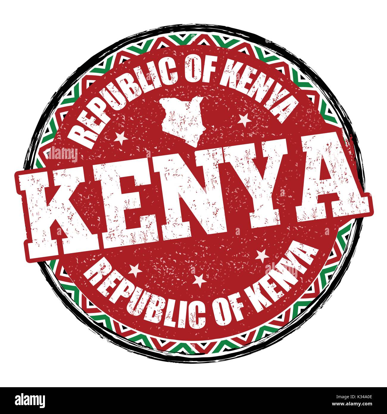 Kenya grunge tampons sur fond blanc, vector illustration Illustration de Vecteur