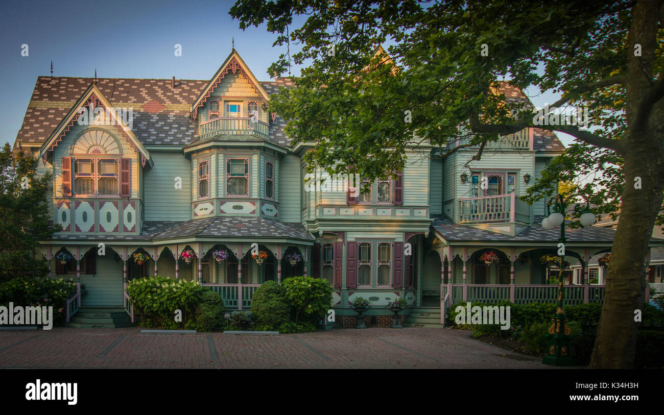 Maison historique à l'architecture victorienne beach town cape may, New Jersey. Banque D'Images