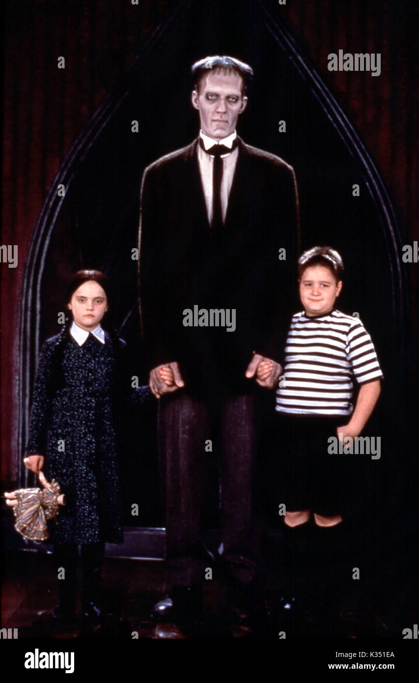 La famille ADDAMS Christina Ricci, GAREL STRUYCKEN, JIMMY WORKMAN Date : 1991 Banque D'Images