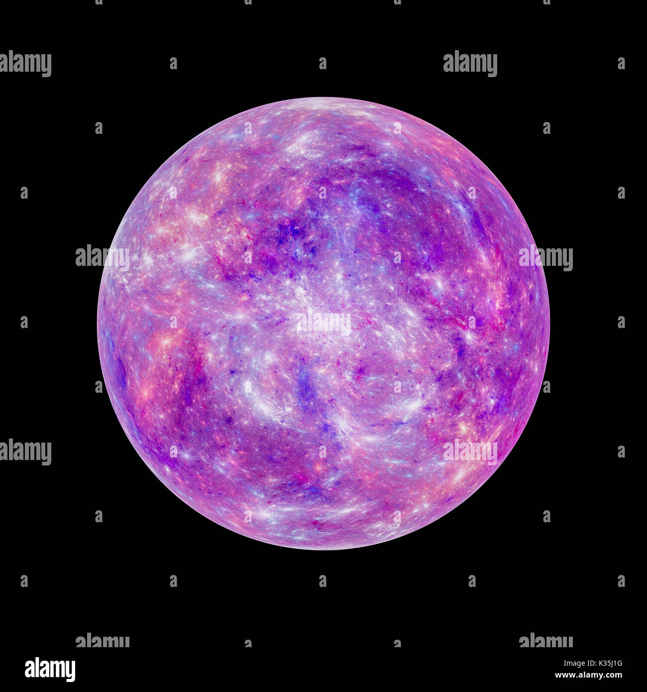 Exoplanète magique violet texture haute résolution, générée par ordinateur résumé fond, isolé, rendu 3D Banque D'Images