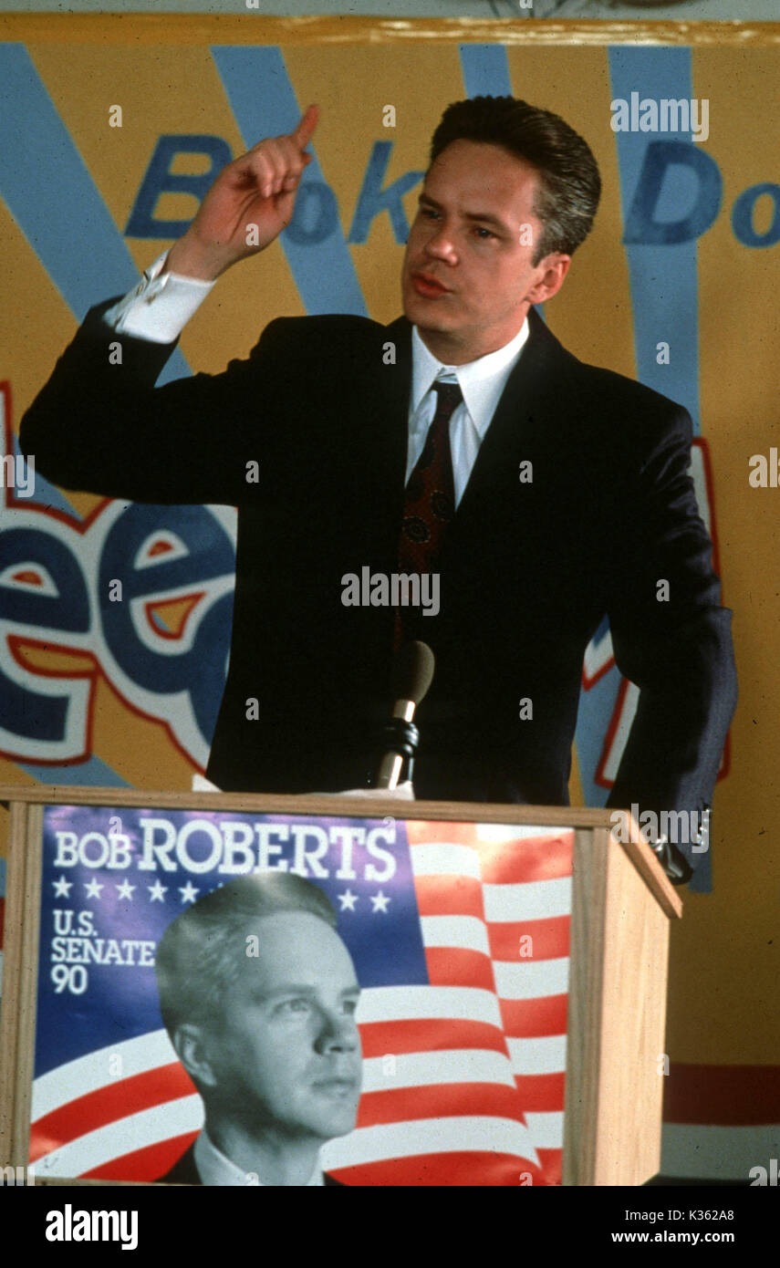 BOB ROBERTS TIM ROBBINS Date : 1992 Banque D'Images