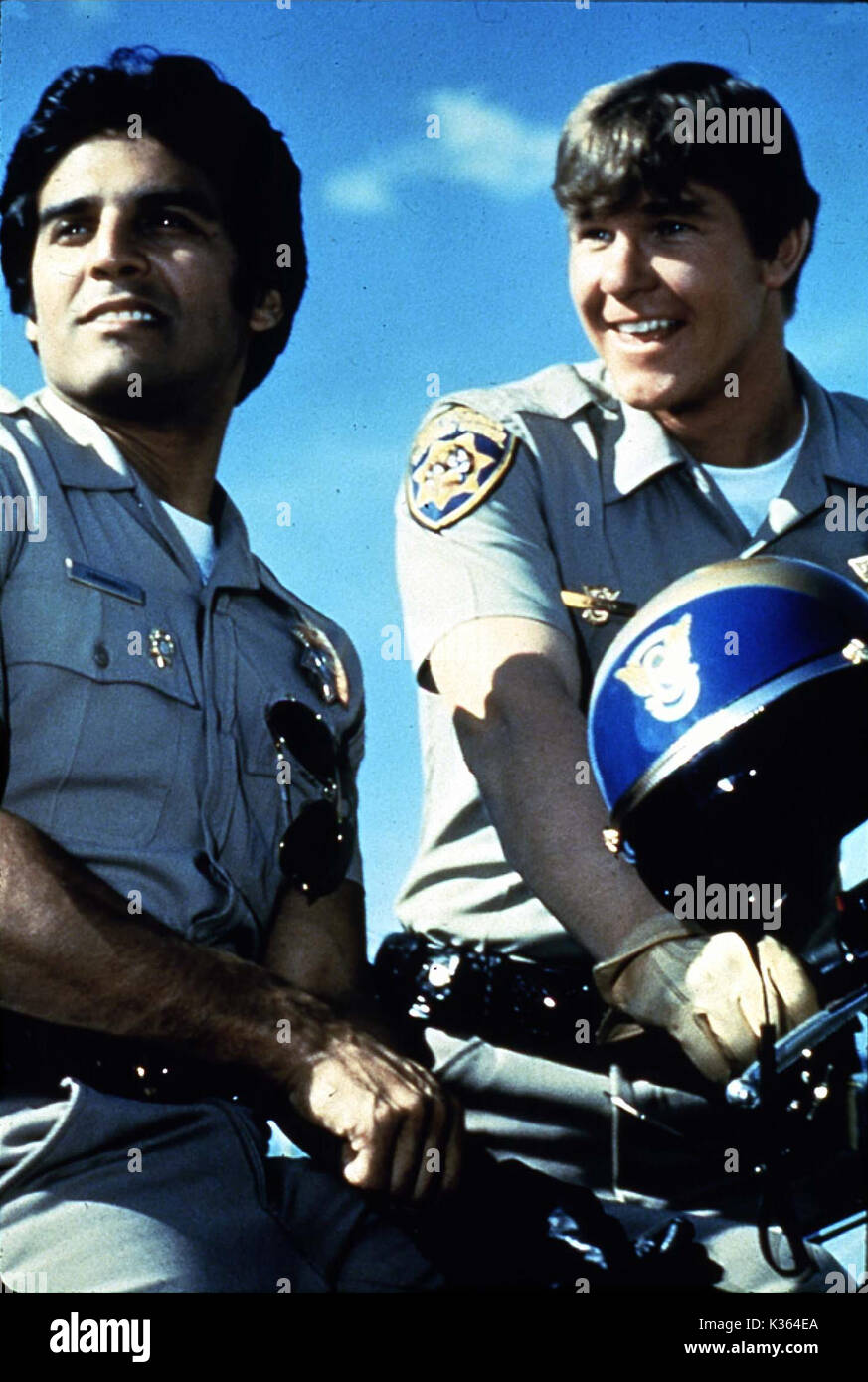 Plaquettes Erik Estrada, Larry Wilcox Banque D'Images