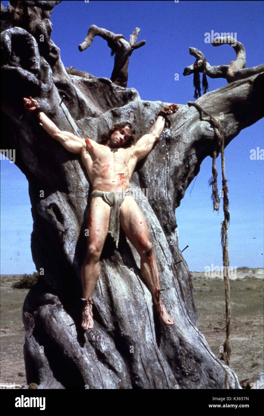 CONAN LE BARBARE Arnold Schwarzenegger Date : 1981 Banque D'Images