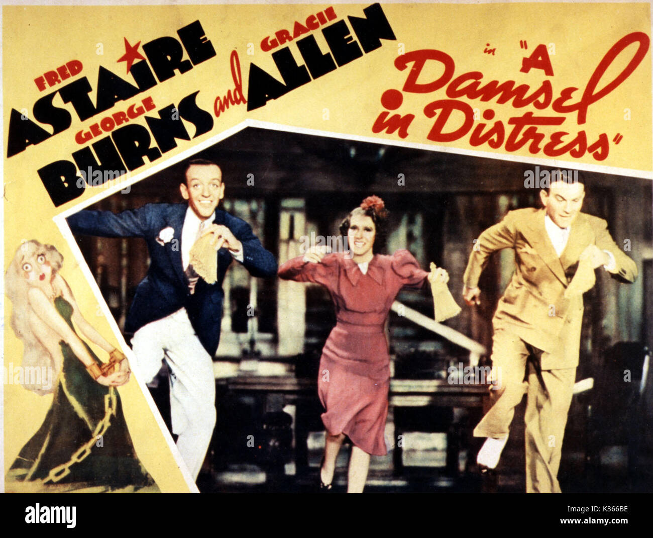 UNE DEMOISELLE EN DÉTRESSE FRED ASTAIRE, GRACIE ALLEN ET GEORGE BRÛLE UNE PHOTO RKO date : 1937 Banque D'Images
