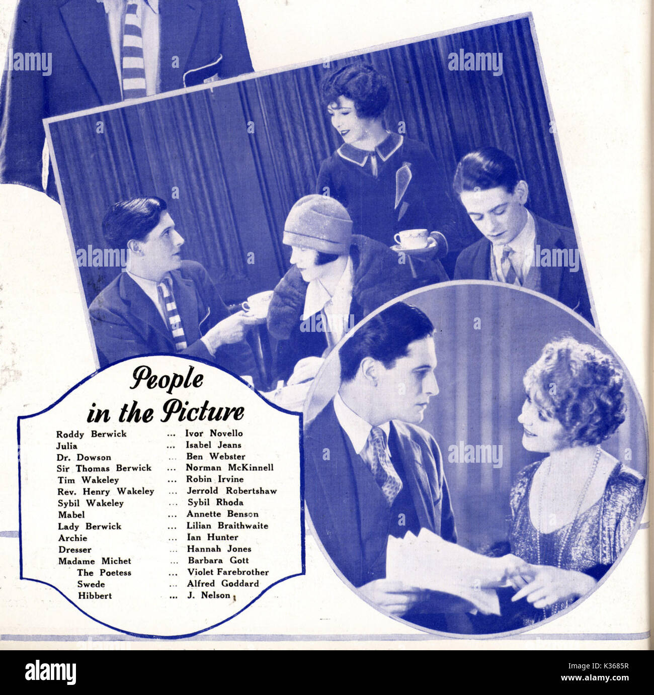 DOWNHILL Ivor Novello, SYBIL RHODA, Annette BENSON ET ROBIN IRVINE KW12051927 Date : 1927 Banque D'Images