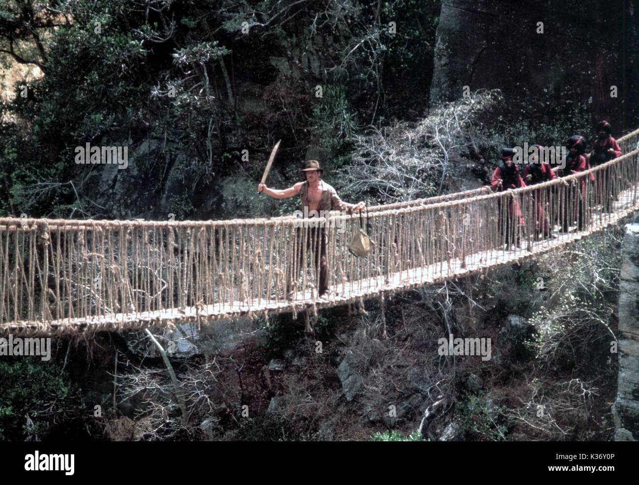 INDIANA JONES ET LE TEMPLE DU PÉRIL HARRISON FORD Date : 1984 Banque D'Images