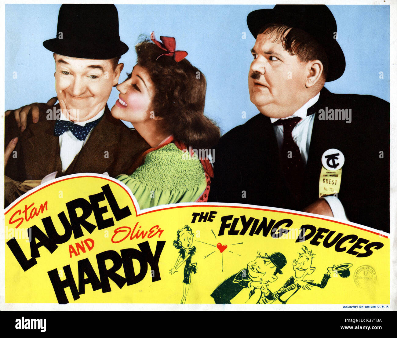 Stasn FLYING DEUCES Laurel, Jean Parker et Oliver Hardy photo de la Ronald Grnat Date : 1939 Banque D'Images