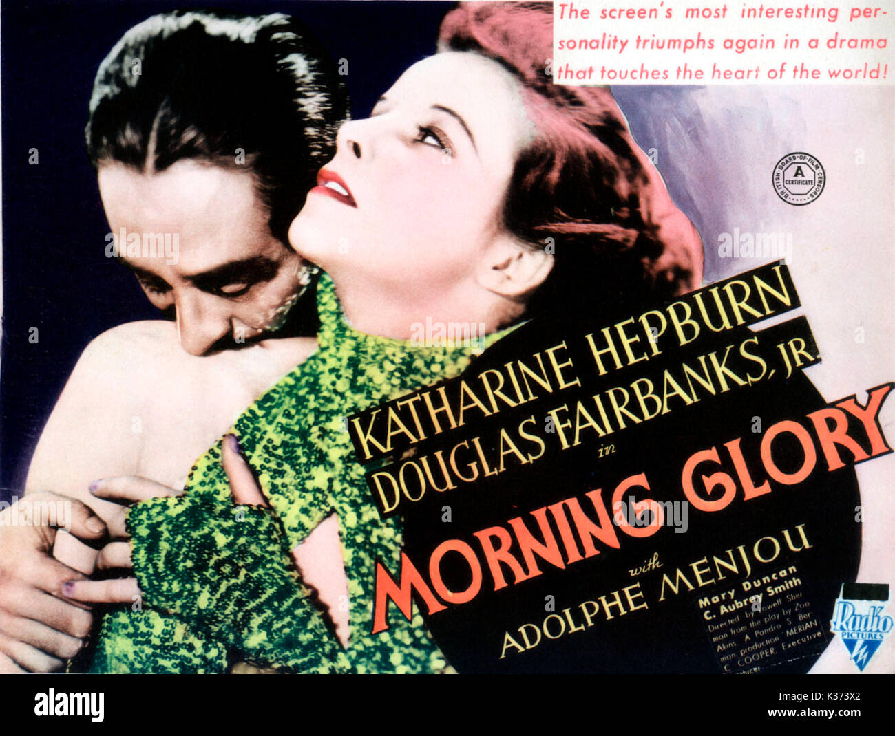 MORNING GLORY Adolphe Menjou, Katharine Hepburn Date : 1933 Banque D'Images