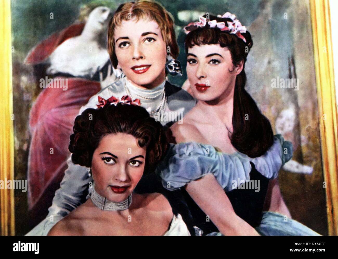 MAGIC FIRE YVONNE DE CARLO, VALENTINA CORTESE, RITA GAM MAGIC FIRE Yvonne de Carlo comme Minna Planer, VALENTINA CORTESE comme Wesendonke Mathilde, RITA GAM que Cosina Liszt Date : 1956 Banque D'Images