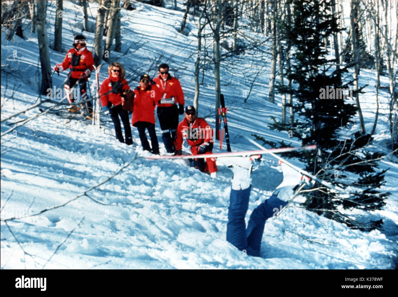 Patrouille de ski Date : 1990 Banque D'Images