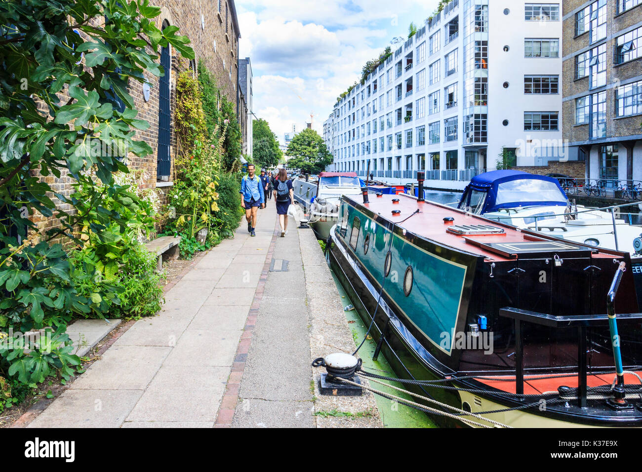 Regent's Canal au bassin de Wenlock, Islington, Londres, Royaume-Uni Banque D'Images