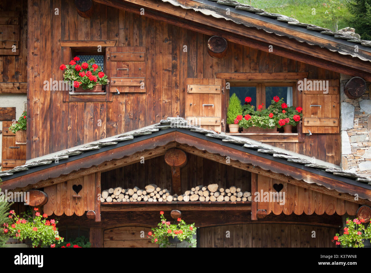 Ancien chalet en savoie Banque D'Images