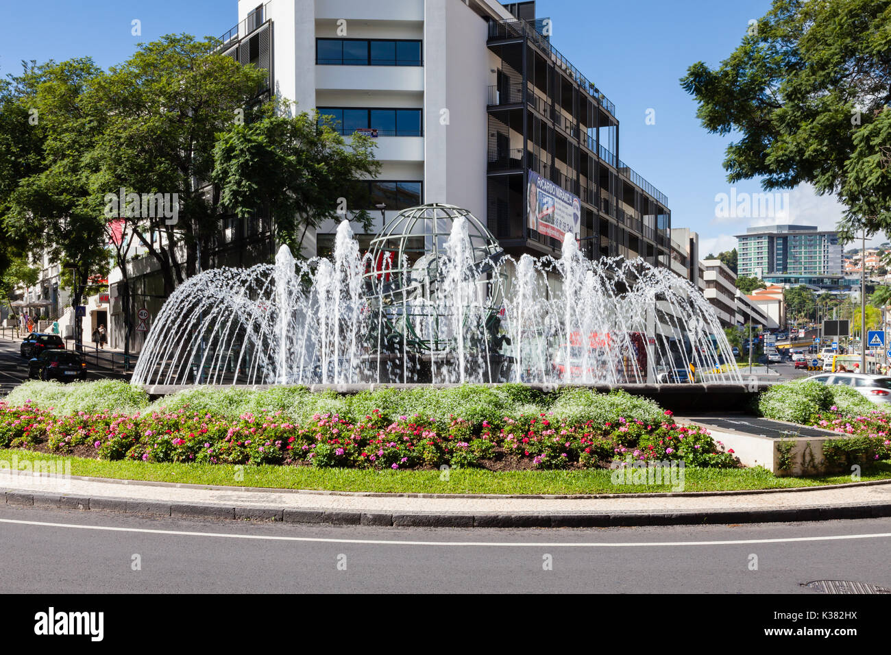 Le Rotunda do Infante est photographié à Funchal sur l'île portugaise de Madère. Banque D'Images