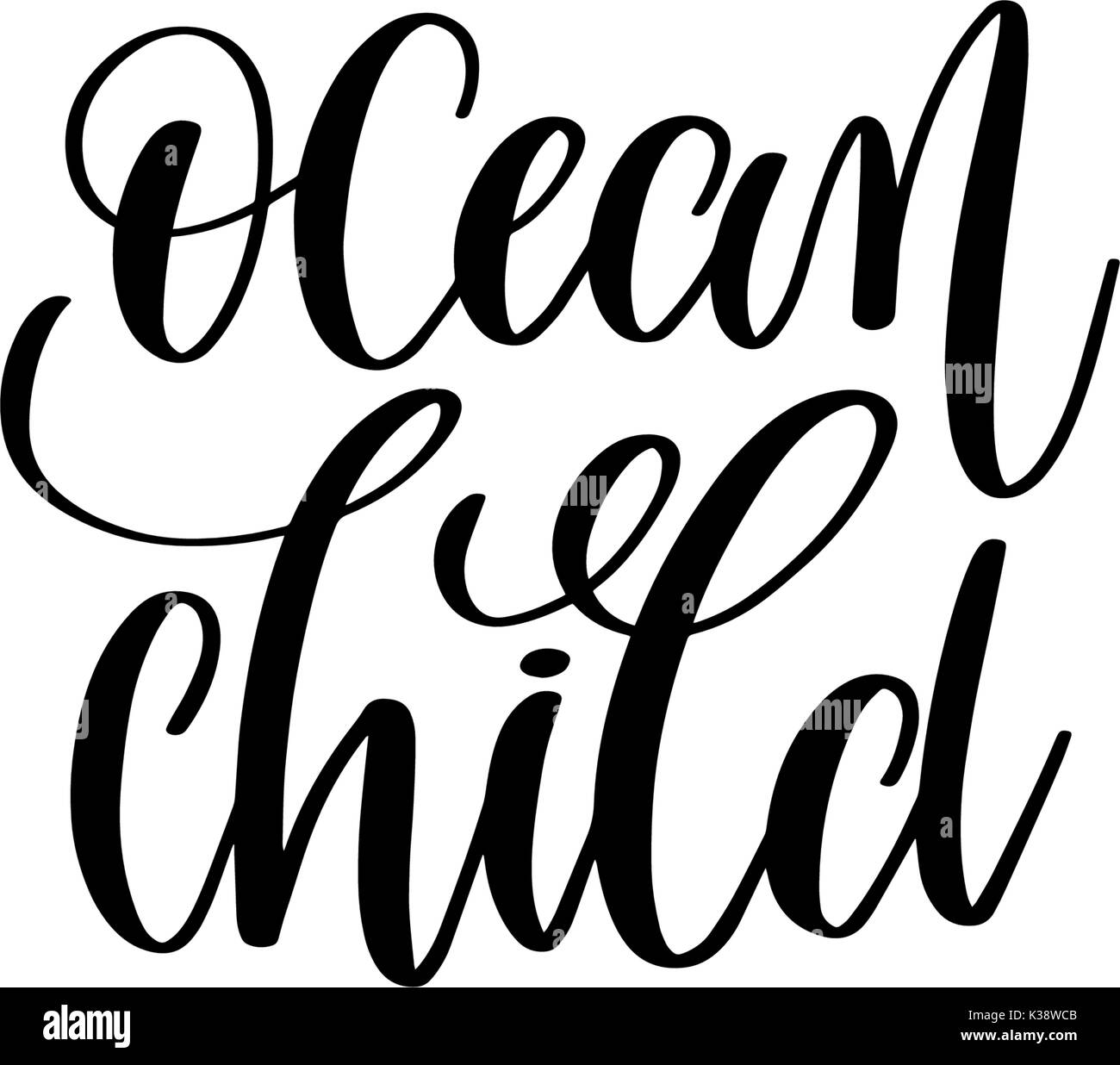 L'enfant océan - part positive lettrage citation sur mermaid Illustration de Vecteur