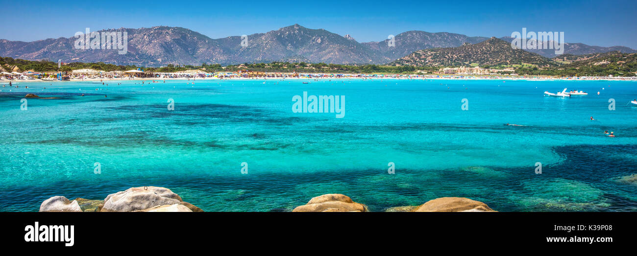 Plage de Porto Giunco, Villasimius, Sardaigne, Italie. La Sardaigne est la deuxième plus grande