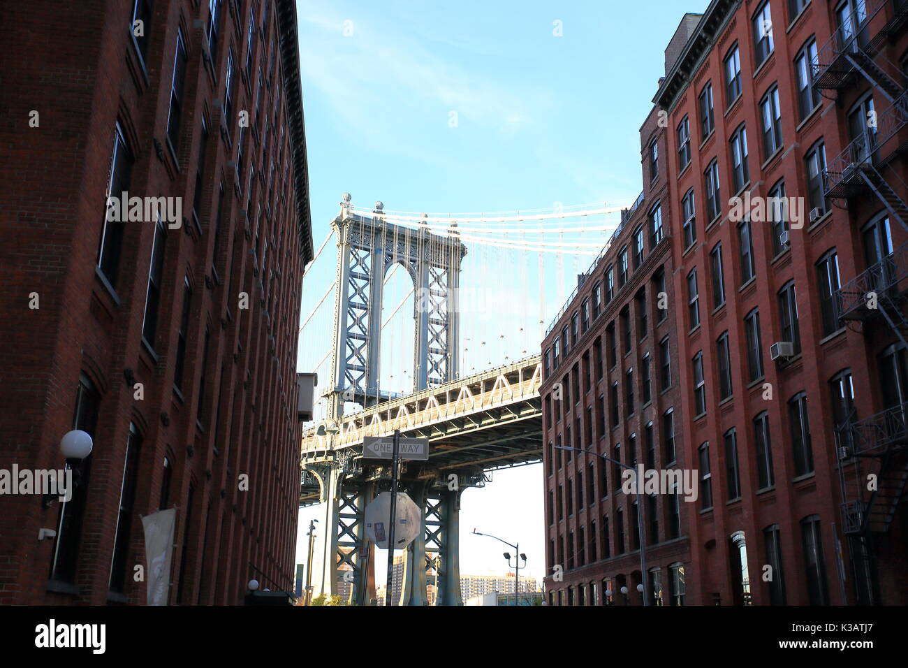 Pont de Manhattan à partir de Washington street, Brooklyn, New York, USA Banque D'Images