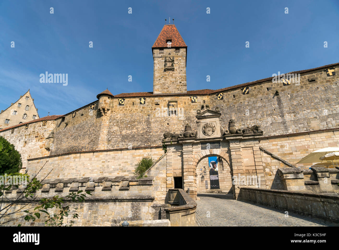 Eingang mit Bulgarenturm, Burg en Veste Coburg Coburg, Oberfranken, Bayern, Deutschland | Entrée de veste Coburg, ou forteresse, Coburg Coburg, l'UPP Banque D'Images