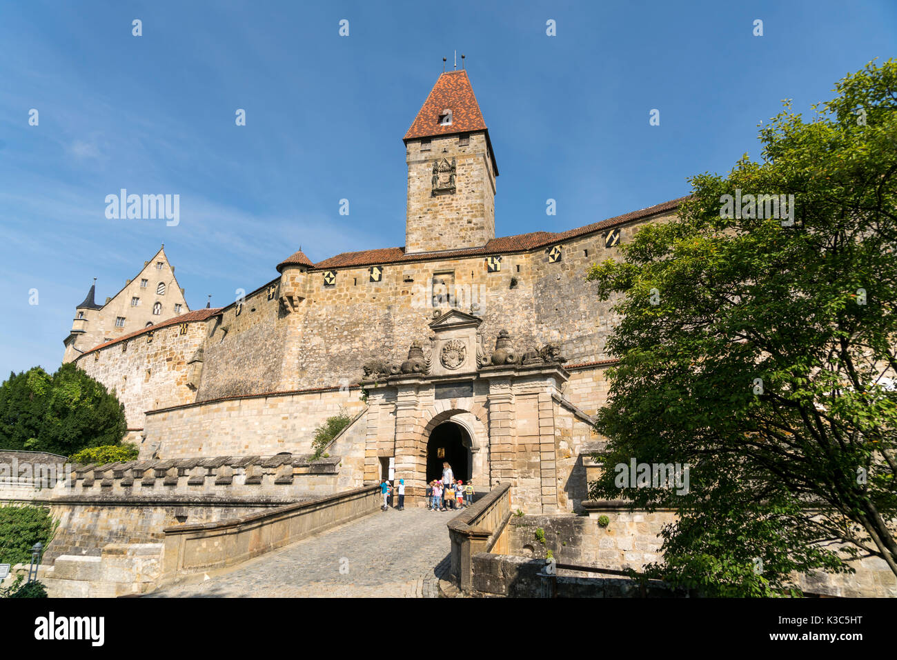 Eingang mit Bulgarenturm, Burg en Veste Coburg Coburg, Oberfranken, Bayern, Deutschland | Entrée de veste Coburg, ou forteresse, Coburg Coburg, l'UPP Banque D'Images