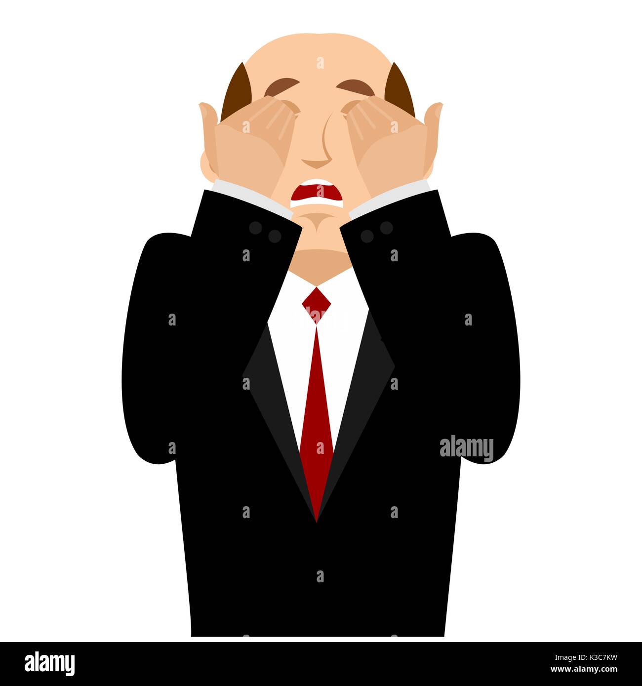 Salut patron Facepalm. Oh mon dieu, homme d'affaires est frustré. Déception manager. Illustration de la frustration Illustration de Vecteur