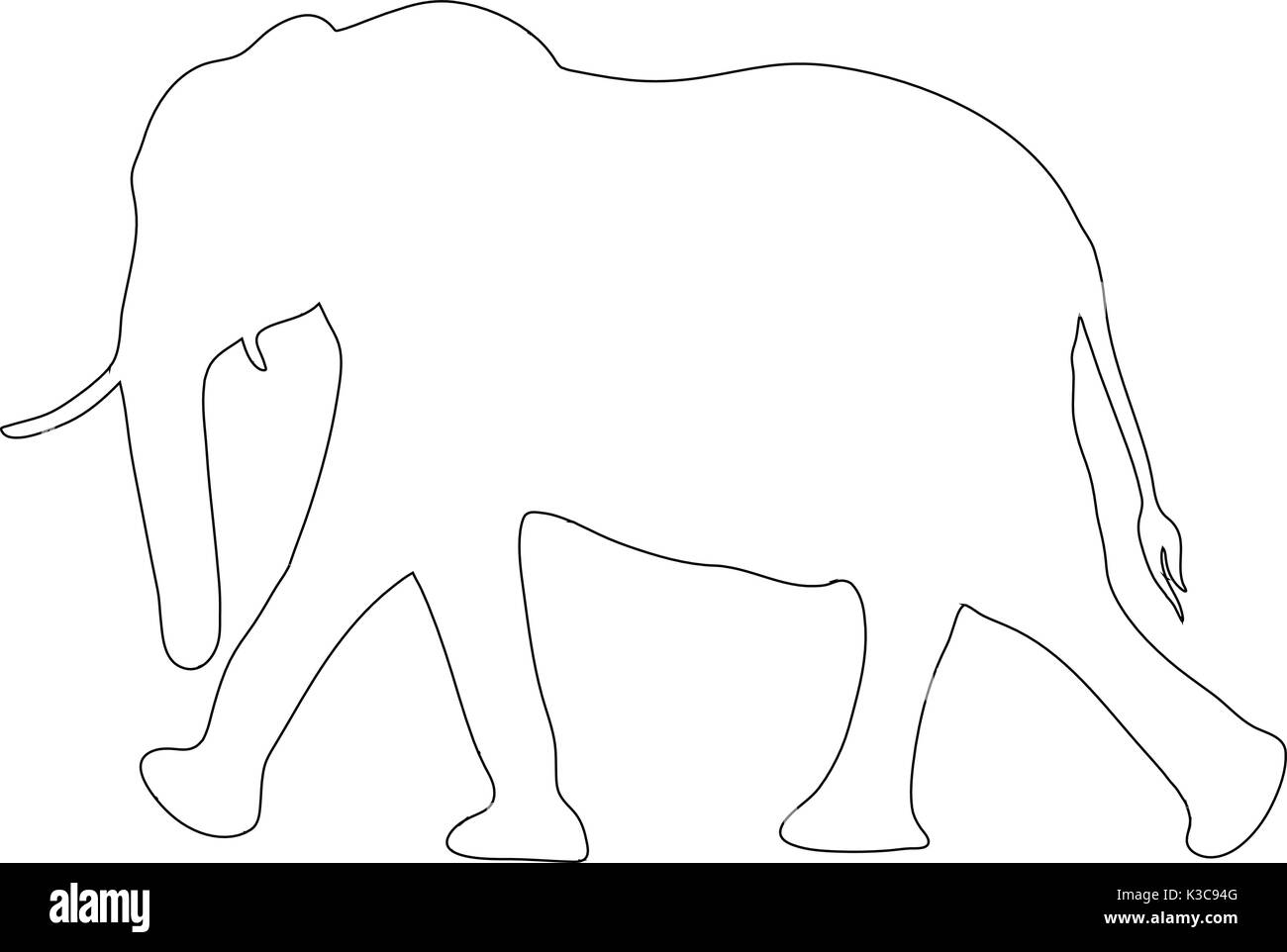 Esquisse d'un éléphant d'afrique Illustration de Vecteur