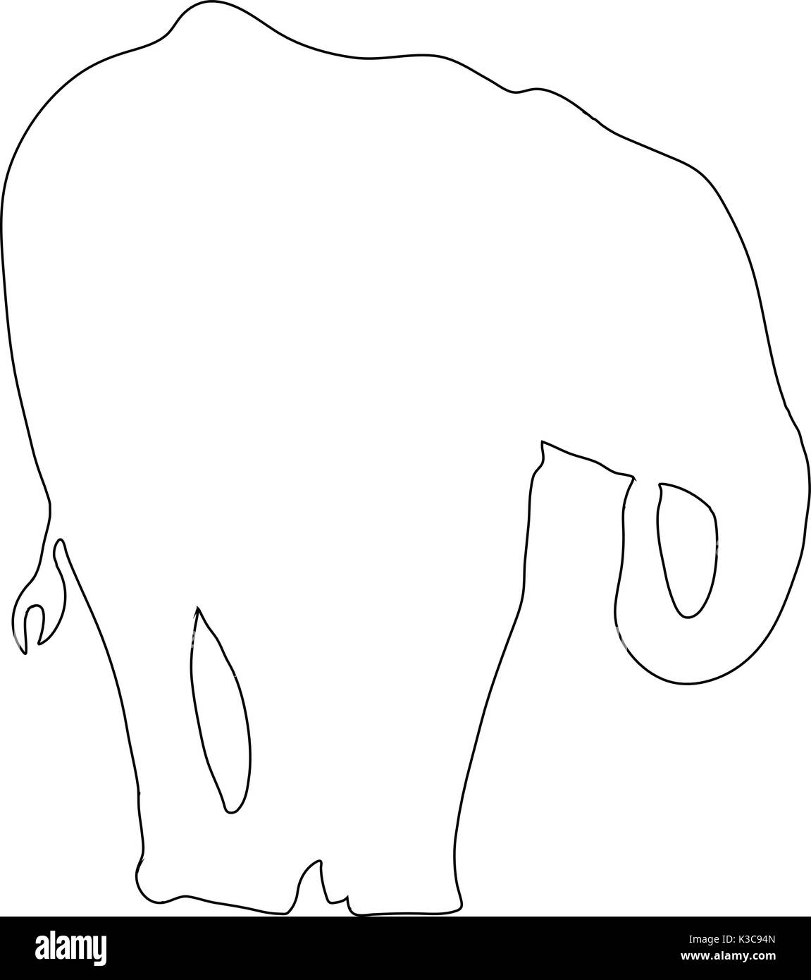 Esquisse d'un éléphant d'afrique Illustration de Vecteur