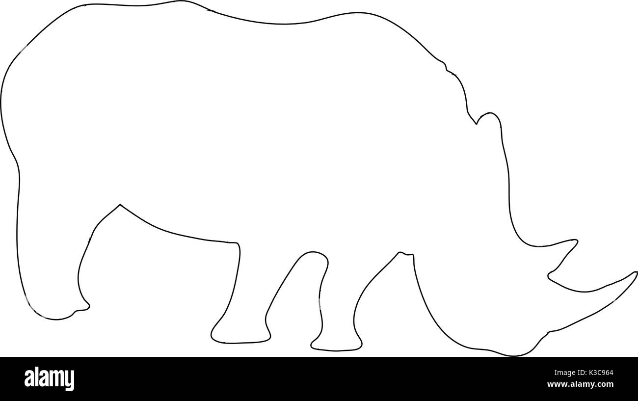 Les grandes lignes d'un rhinocéros africain Illustration de Vecteur