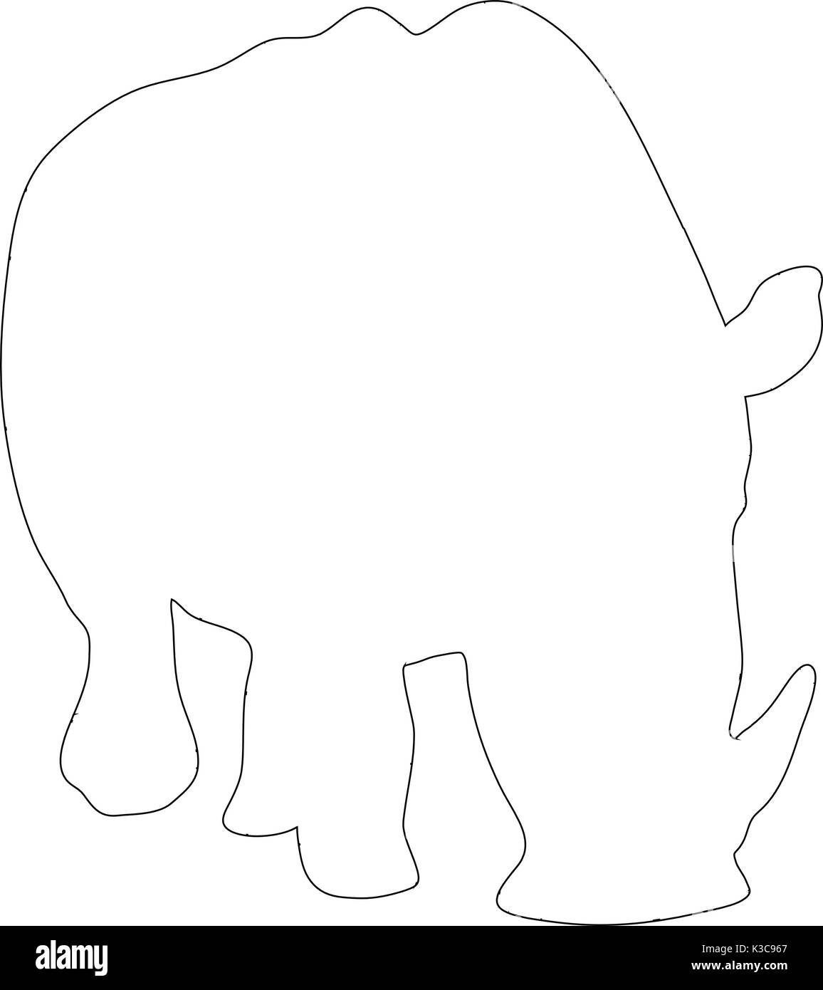 Les grandes lignes d'un rhinocéros africain Illustration de Vecteur