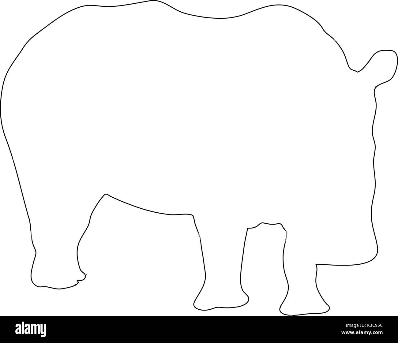 Les grandes lignes d'un rhinocéros africain Illustration de Vecteur