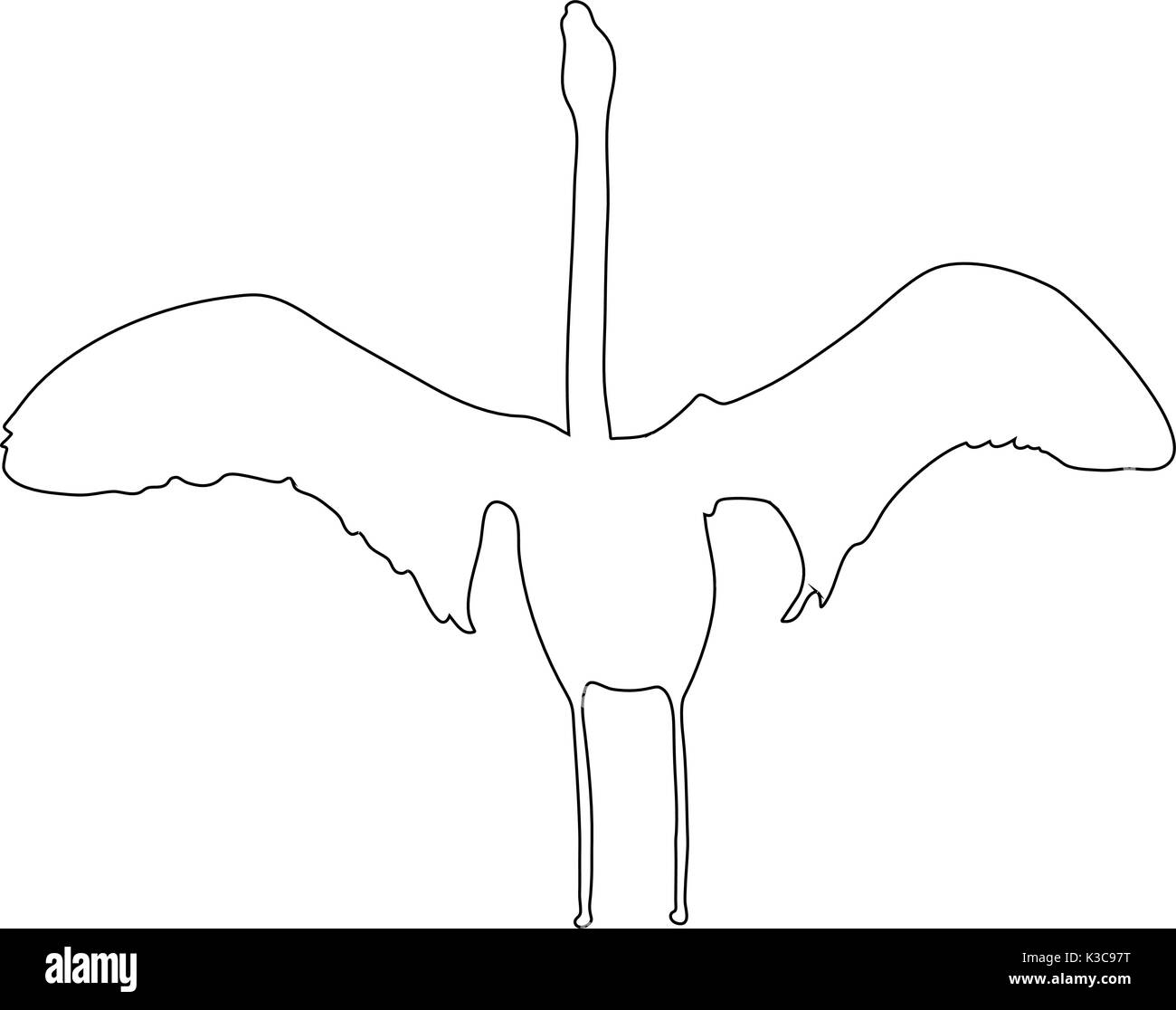 Contours d'un africain flamingo Illustration de Vecteur