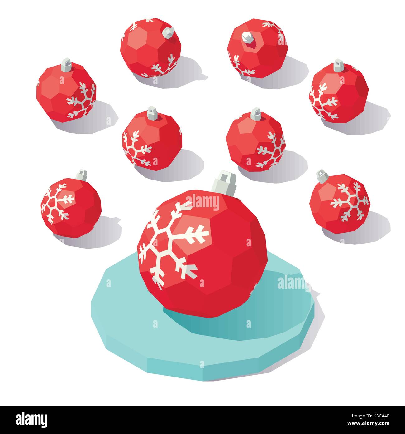 Jouet de Noël Boule rouge Illustration de Vecteur