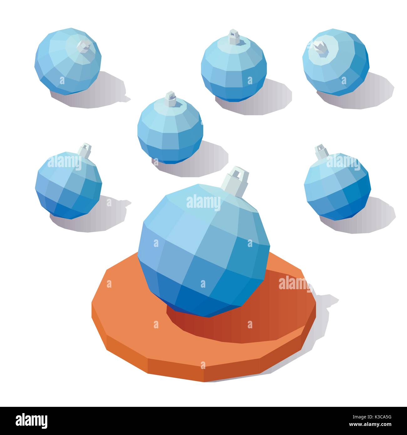 Jouet de Noël Boule Bleue Illustration de Vecteur