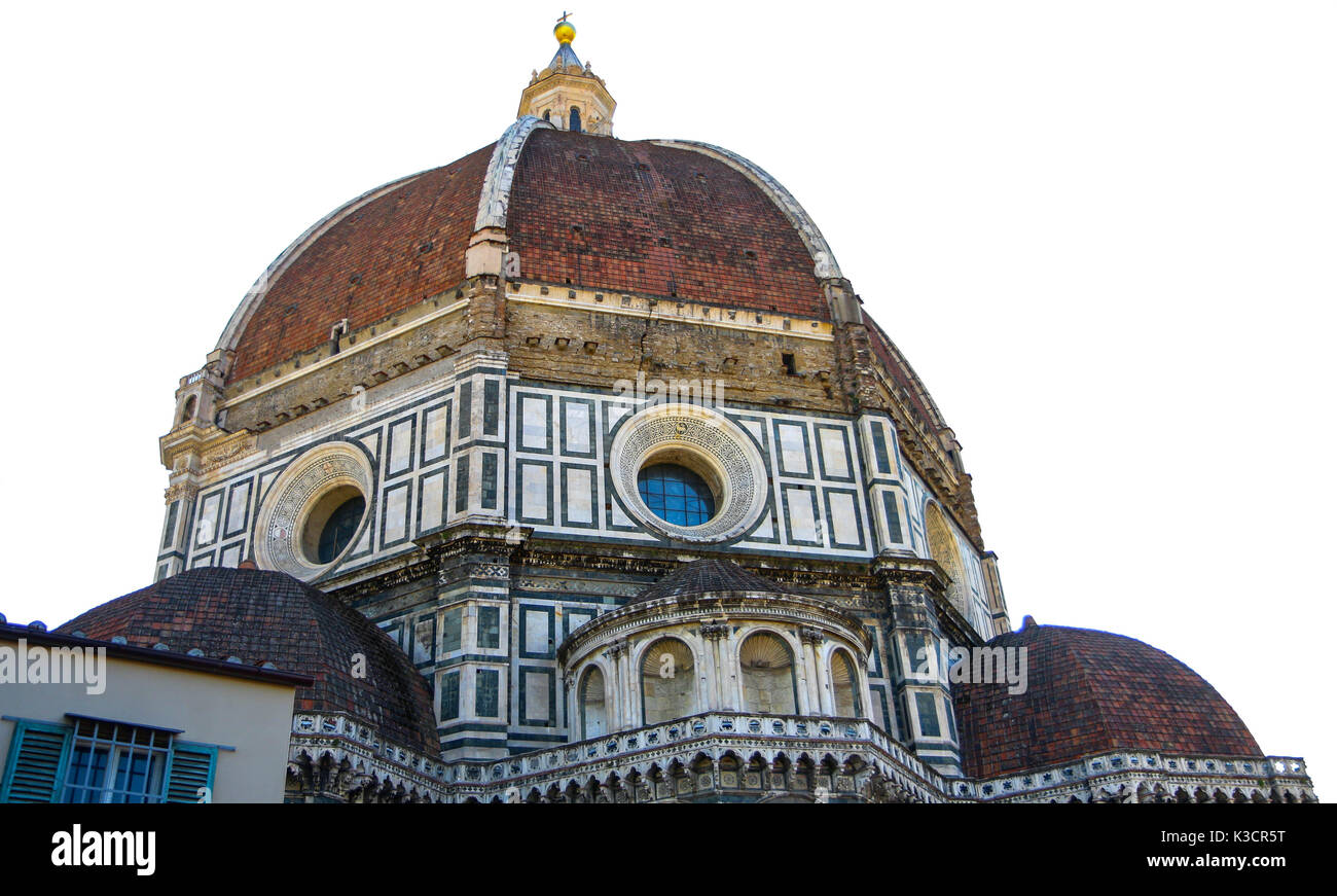 La cathédrale de Florence dome contre un ciel blanc Banque D'Images