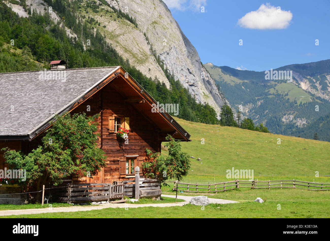 Österreich, Tirol, FRA, Naturpark, Großer Ahornboden, Almdorf, Almhütte, Banque D'Images