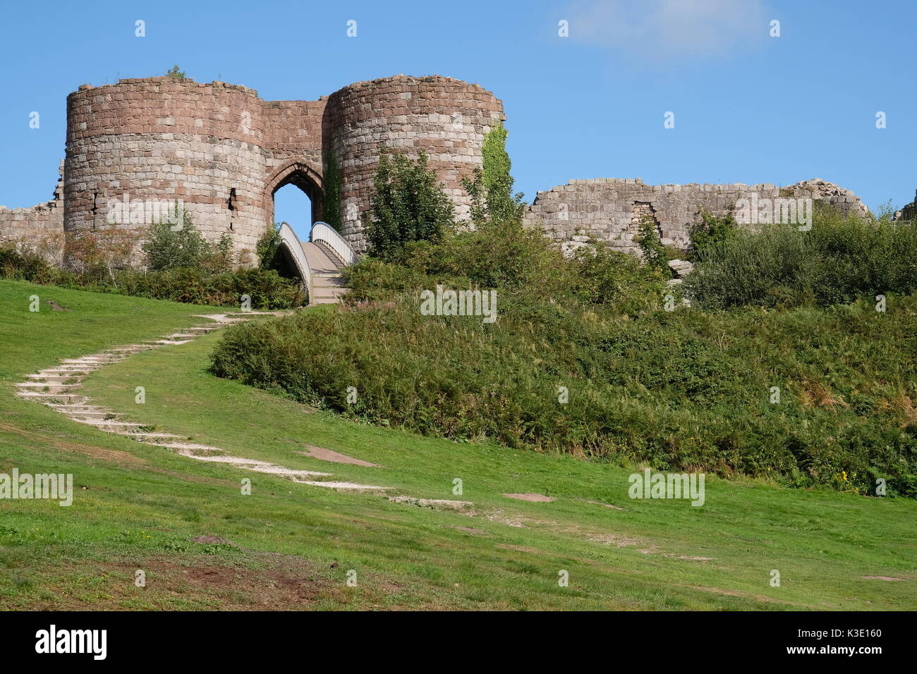 Château de Beeston, fort, fortification, médiéval, Crag des Rocheuses, Guerre civile, éducation, affleurement, Moyen âge, Parkland, Histoire, Cheshire, Angleterre. Banque D'Images