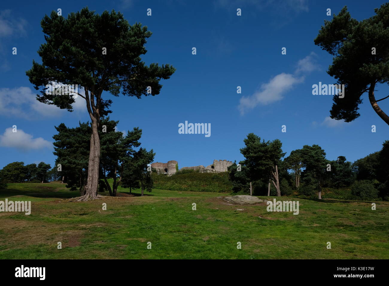 Château de Beeston, fort, fortification, médiéval, Crag des Rocheuses, Guerre civile, éducation, affleurement, Moyen âge, Parkland, Histoire, Cheshire, Angleterre. Banque D'Images