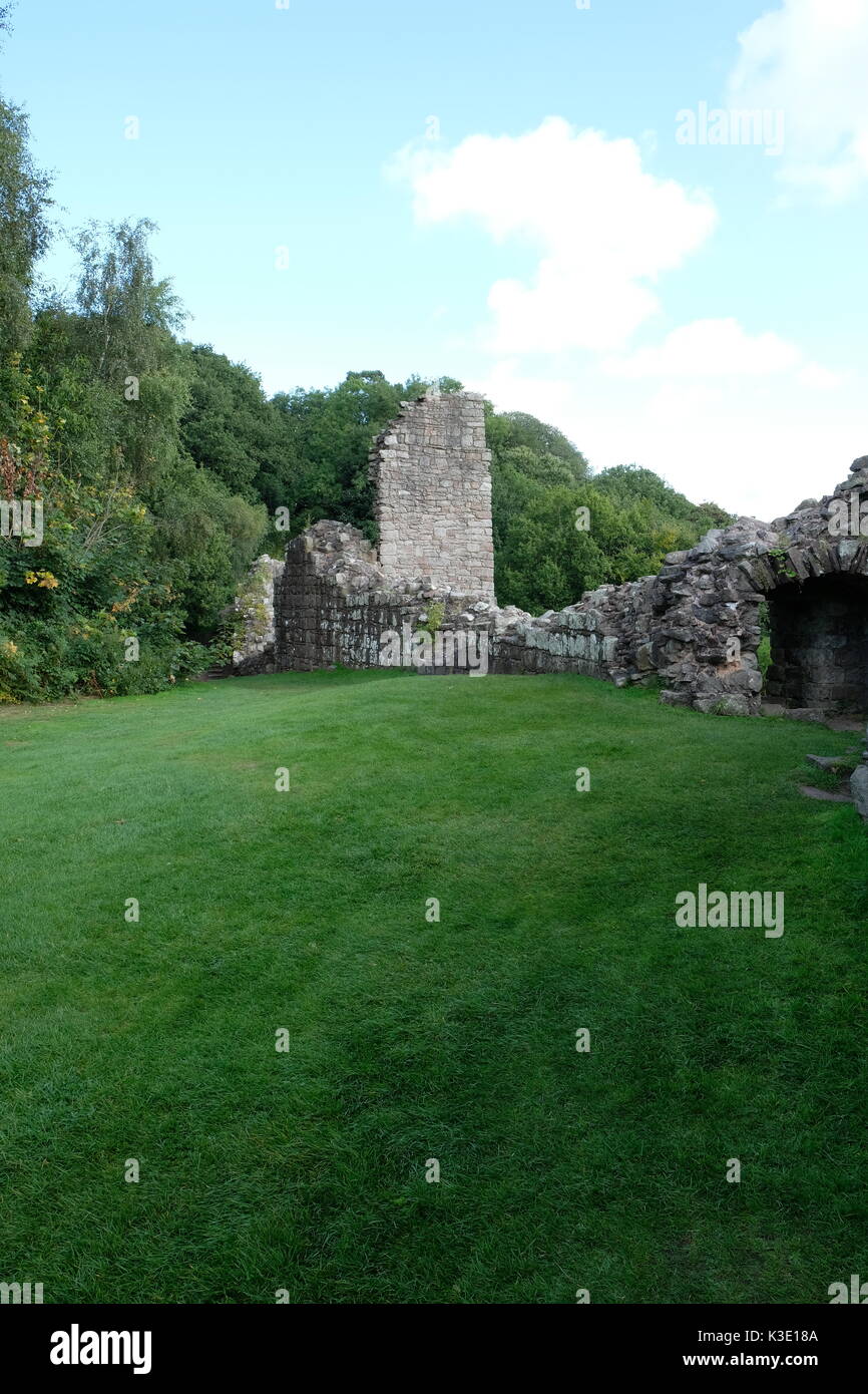 Château de Beeston, fort, fortification, médiéval, Crag des Rocheuses, Guerre civile, éducation, affleurement, Moyen âge, Parkland, Histoire, Cheshire, Angleterre. Banque D'Images