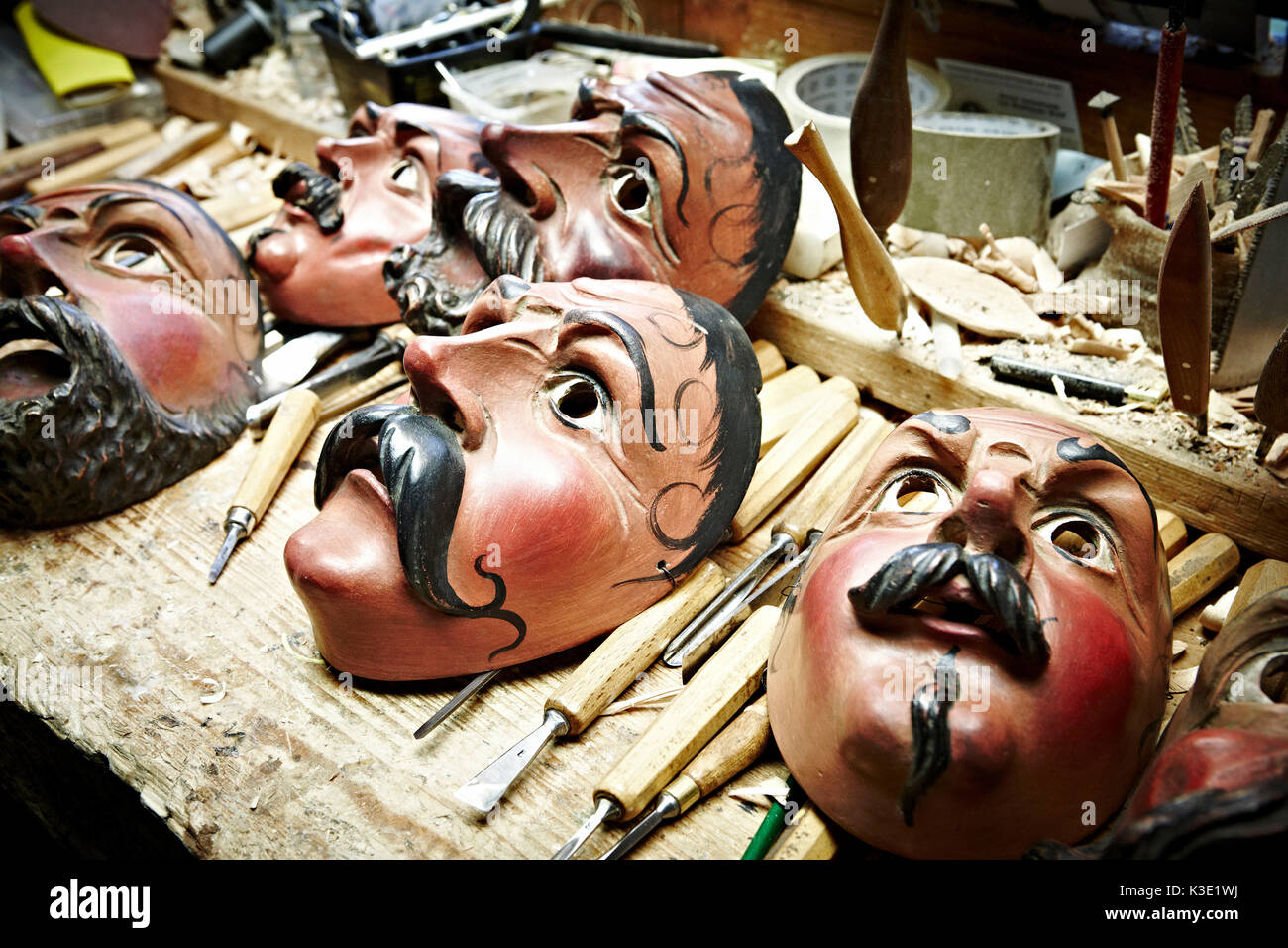 Vue détaillée, larves, en bois Banque D'Images