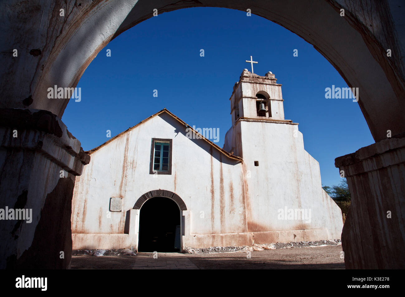 Le Chili, San Pedro de Atacama, l'église San Pedro, Banque D'Images