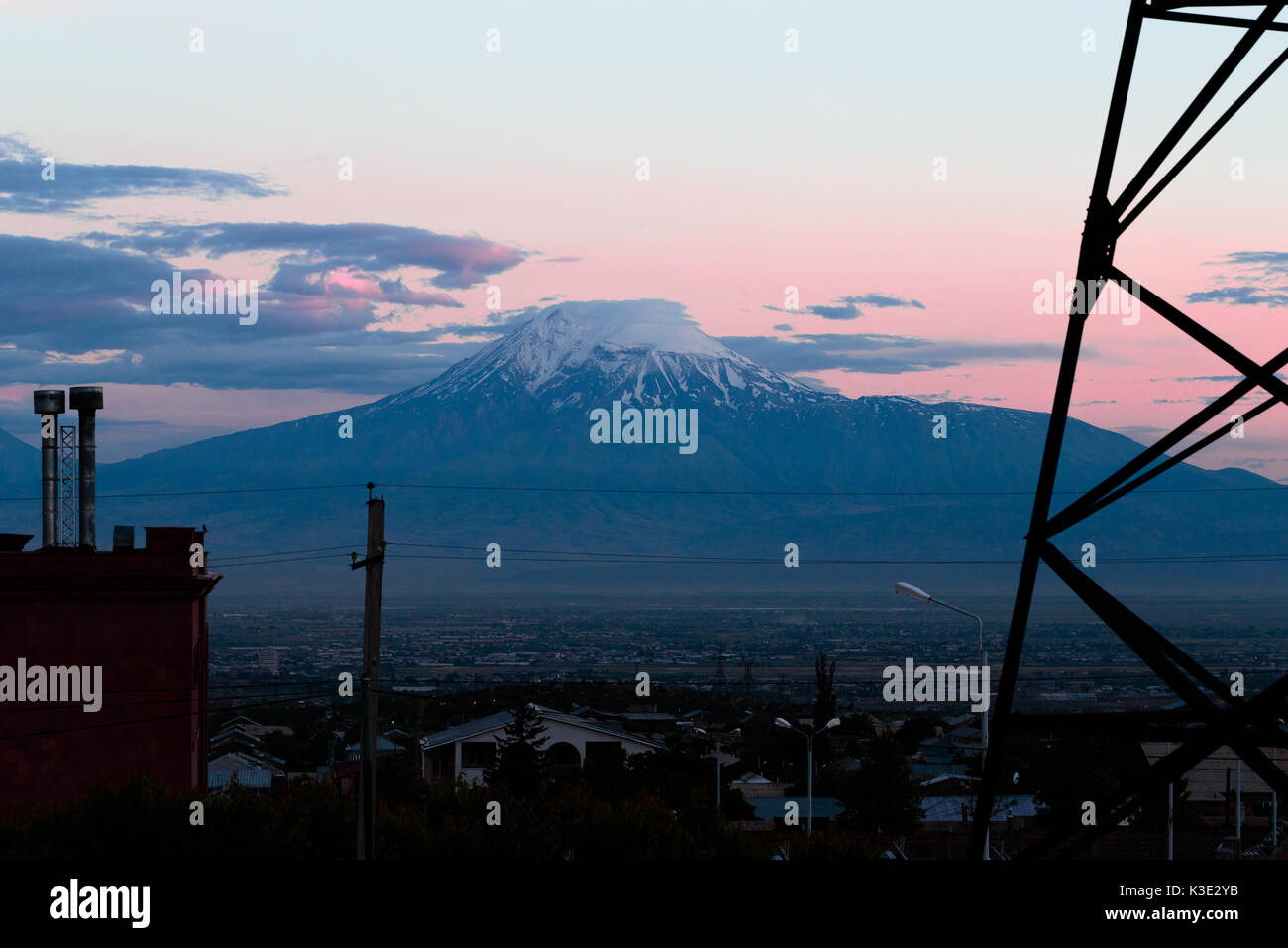 Dans la soirée, l'Ararat Erevan, Arménie Banque D'Images