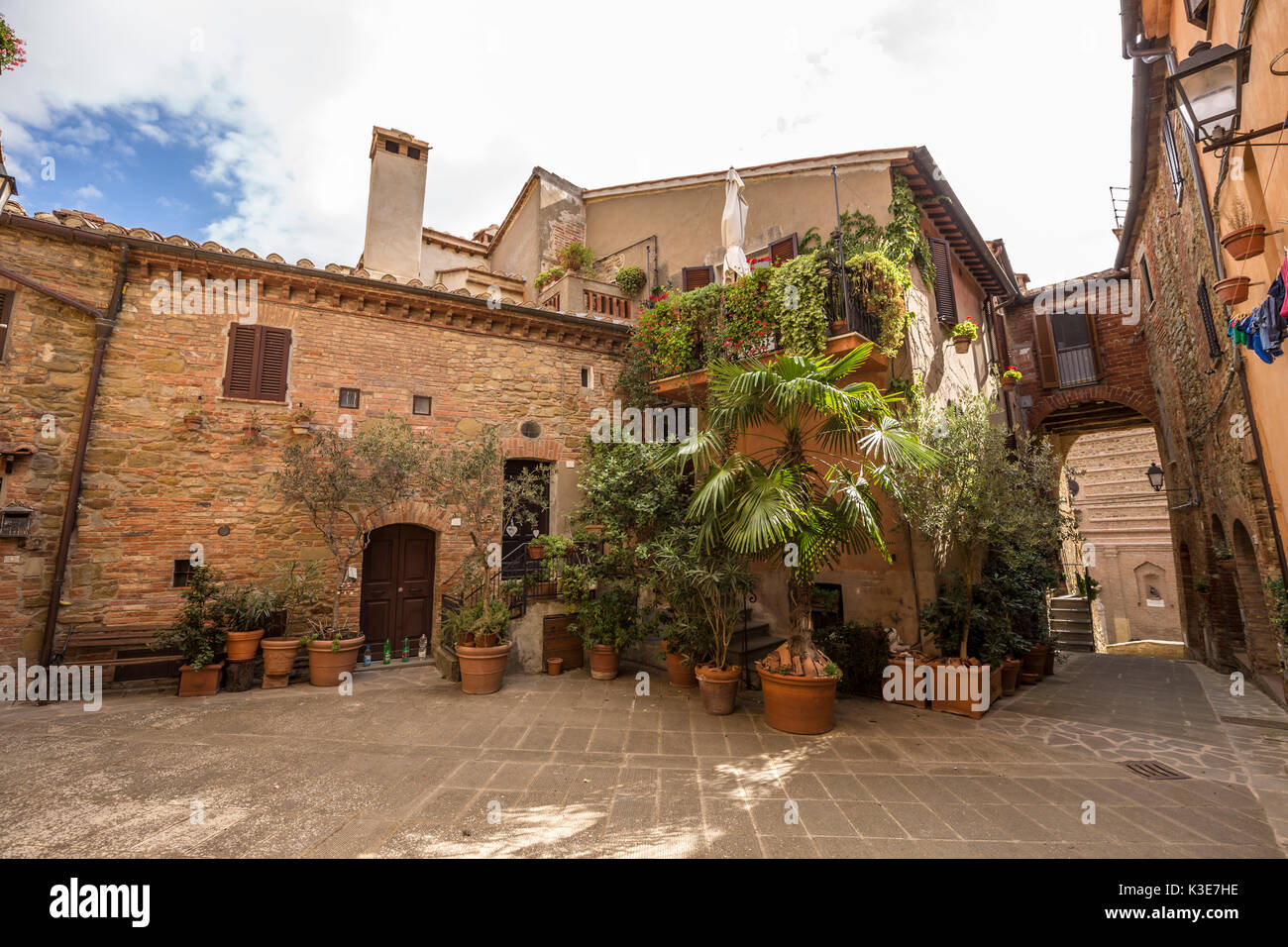 Panicale, un des plus beaux villages d'Italie. Banque D'Images