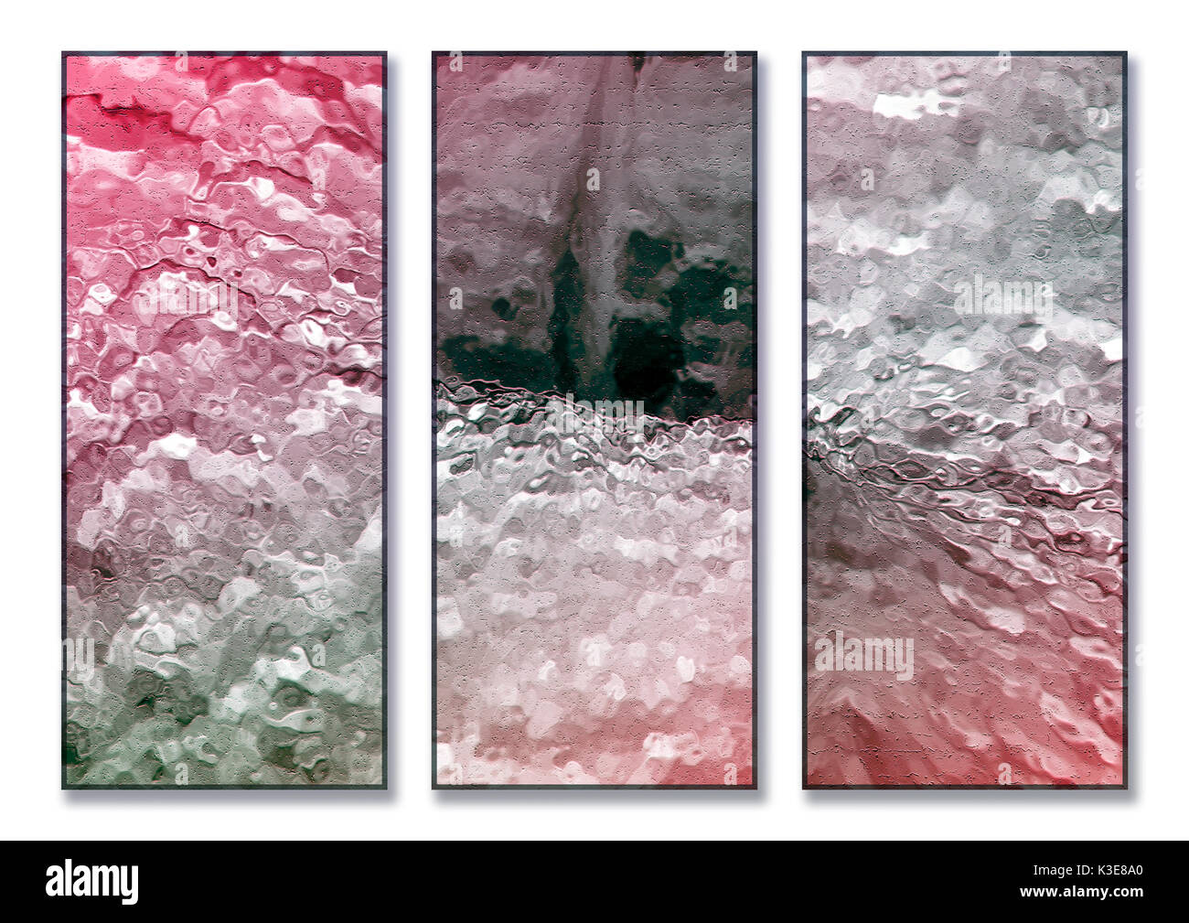 Triptyque de l'eau courante avec Gradient.jpg triptyque de l'eau courante avec gradient multicolore Banque D'Images
