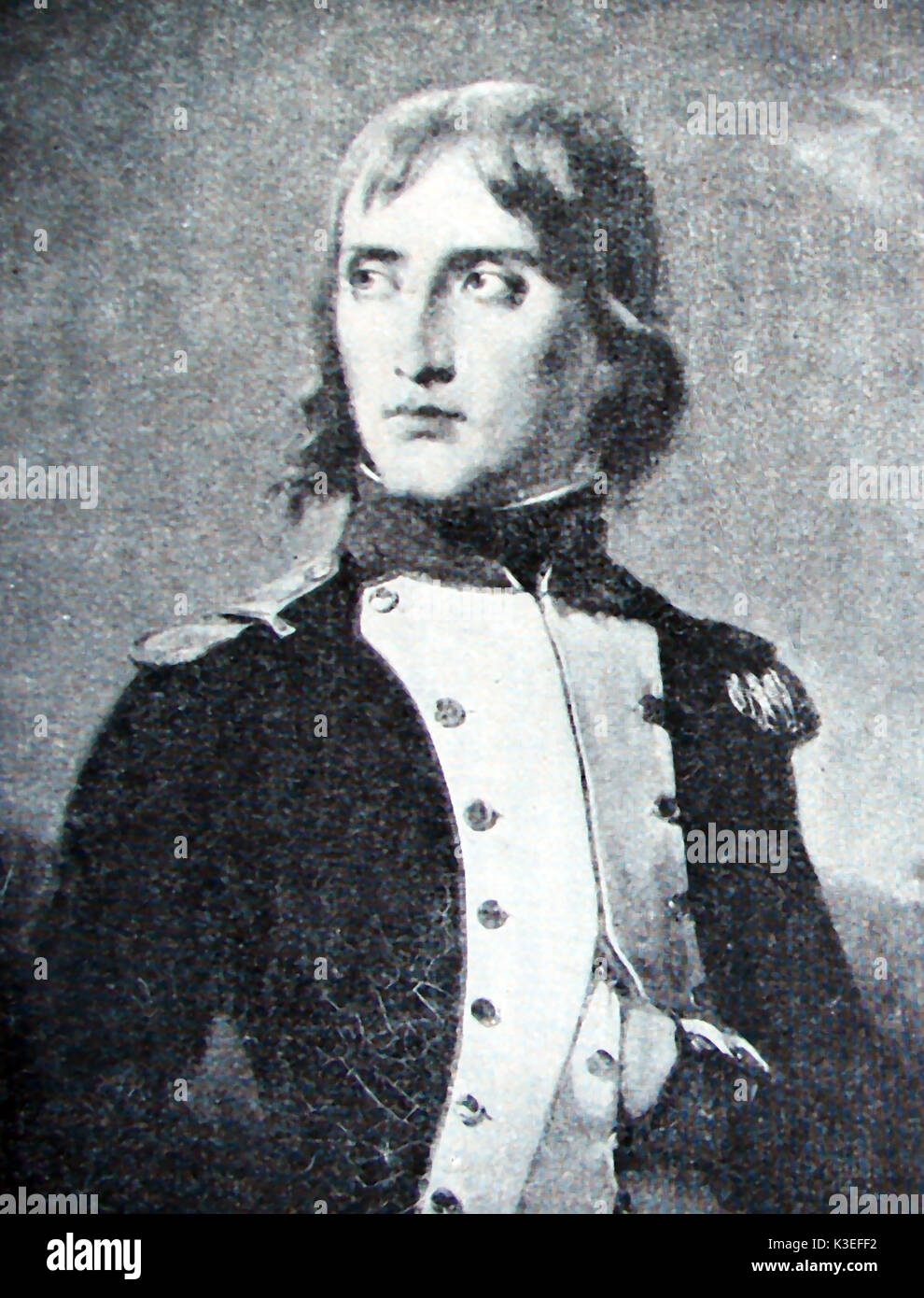 Un portrait de Napoléon Bonaparte, tout en agissant comme un jeune officier d'artillerie Banque D'Images