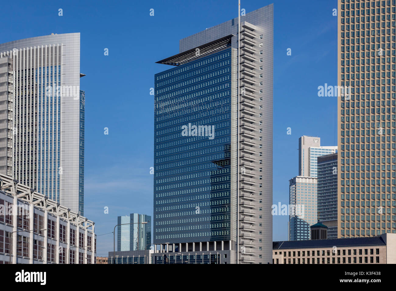 Des tours dans le quartier des banques, le Westend sud, Francfort sur le Main, Hesse, Allemagne Banque D'Images